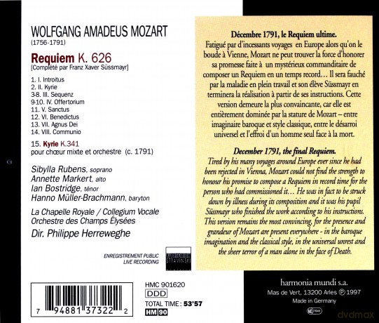 Mozart: Requiem Herreweghe [CD]