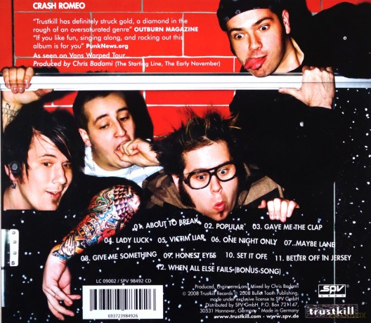 Crash Romeo: Gave Me The Clap [CD]