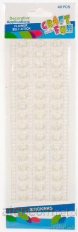 Ozdoba dekoracyjna samoprzylepna kwiaty 1cm/48 el