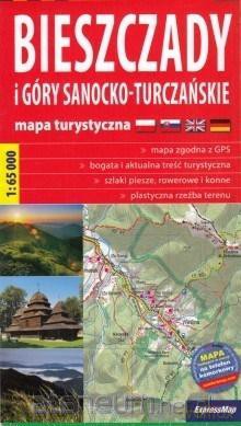 Plastic map Bieszczady i Góry Sanocko-Turczańskie