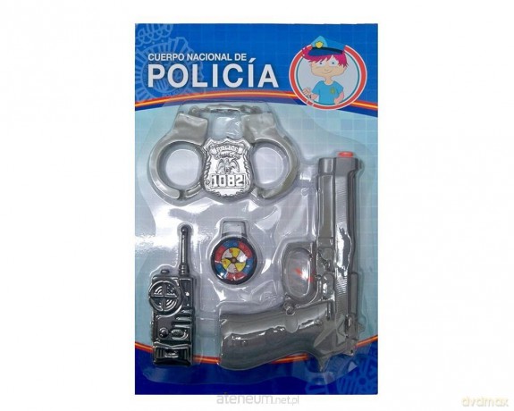 Zestaw Policjanta- kajdanki kompas krótkofalówka