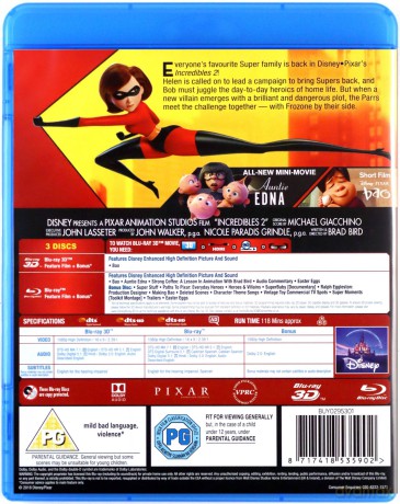 Incredibles 2 (Iniemamocni 2) [Blu-Ray 3D]+[2xBlu-Ray]