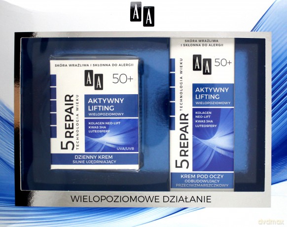 AA Technologia Wieku 5Repair 50+ Aktywny Lifting Zestaw prezentowy (Krem dzienny 50ml+krem pod oczy 15ml)