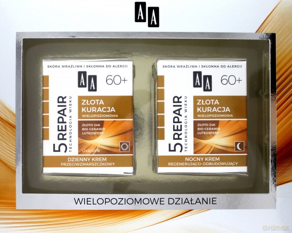 AA Technologia Wieku 5Repair 60+ Złota Kuracja Zestaw prezentowy (krem dzienny 50ml + krem nocny 50ml)