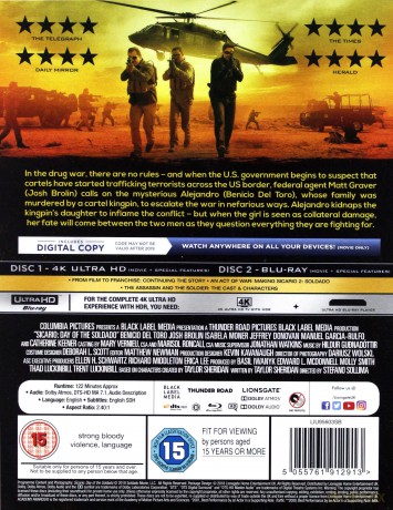 Sicario 2: Soldado (steelbook) [Blu-Ray 4K]+[Blu-Ray]