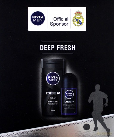 NIVEA Zestaw Men Deep Fresh (żel pod prysznic 250 ml +deo roll-on 50 ml