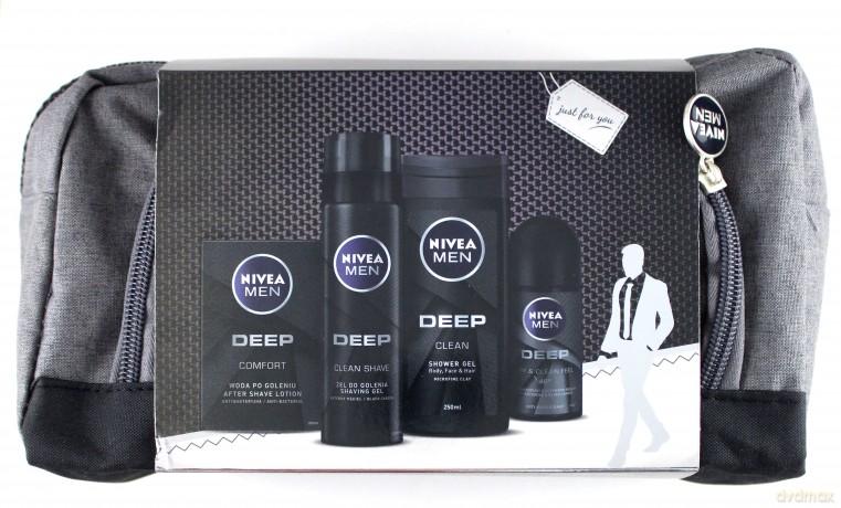 Nivea Zestaw dla mężczyzn Deep clean w kosmetyczce 4 elementowy