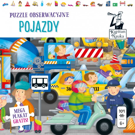 EDGARD Puzzle obserwacyjne pojazdy + plakat xxl Kapitan Nauka [PUZZLE]