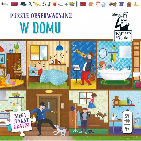 EDGARD Puzzle obserwacyjne w domu + plakat xxl Kapitan Nauka [PUZZLE]