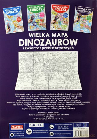 Wielka mapa dinozaurów i zwierząt prehistorycznych [KSIĄŻKA]