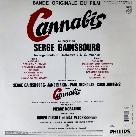 Serge Gainsbourg: Bande Originale Du Film Cannabis [Winyl]