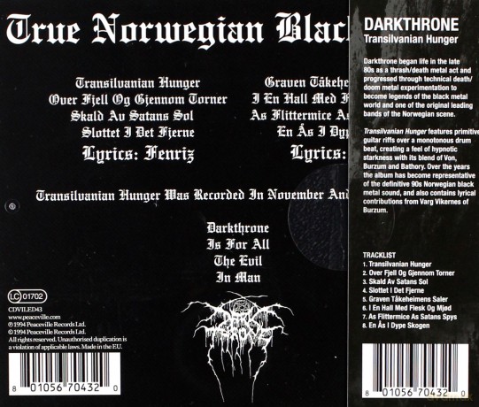 Darkthrone: Transilvanian Hunger [CD]