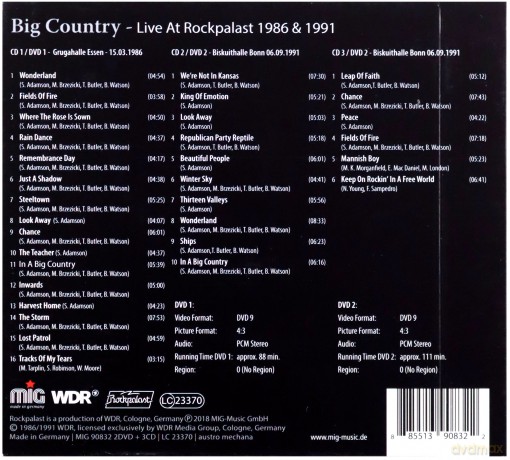 Big Country: Live At Rockpalast 1986 1991 [3CD]+[2DVD]