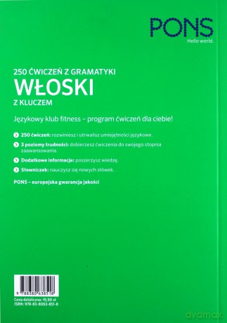 250 ćwiczeń z włoskiego. Gramatyka [KSIĄŻKA]
