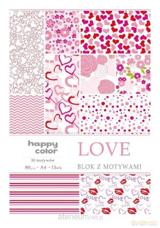 Blok A4/15 z motywami Love