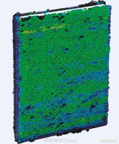Brulion A5/96K z cekinami zielono-czarny