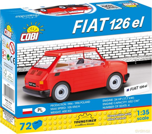 Cars Mały Fiat 126P 1994 - 1999 72 el. [KLOCKI]