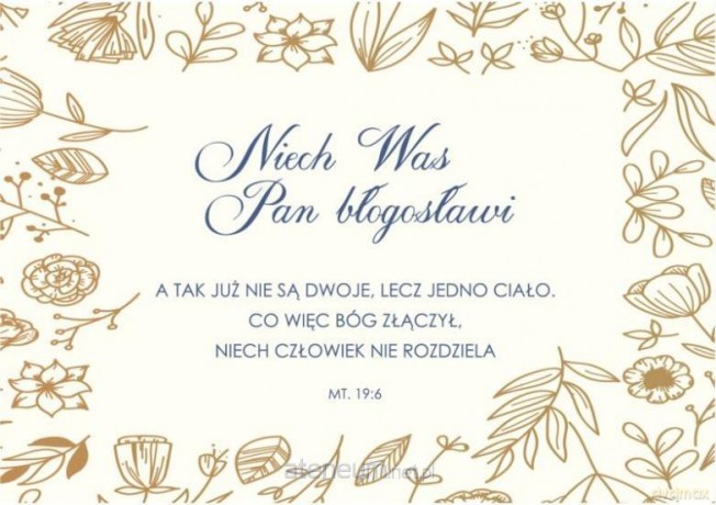 Kartka Składana Ślub - Niech Was Pan