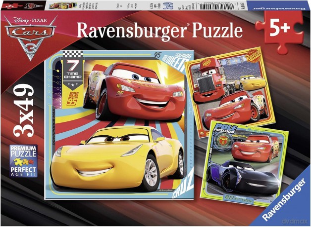 RAVENSBURGER Cars 3 3x49 el. [PUZZLE]