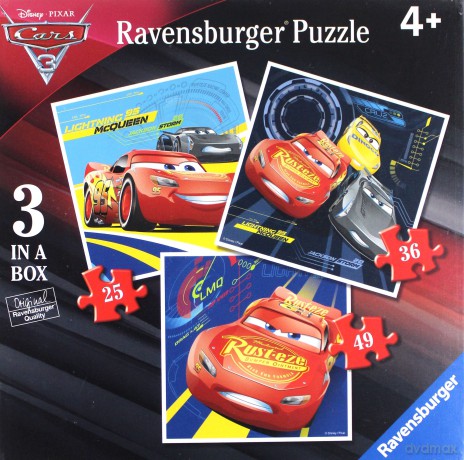 RAVENSBURGER Cars 3 Porywający Wyścig 3 w 1 [PUZZLE]