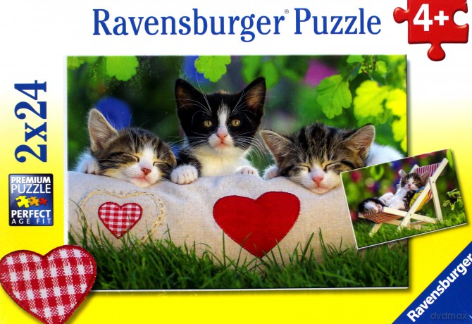 RAVENSBURGER Śpiące Kocięta 2x24 el. [PUZZLE]