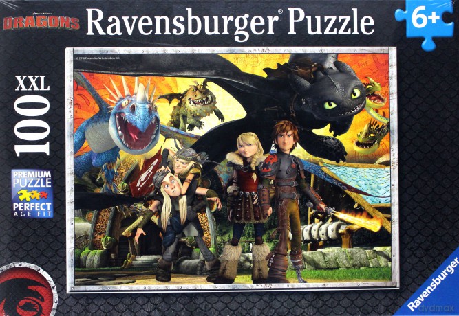 RAVENSBURGER Dragons-Dragon Przyjaciele 100 el. [PUZZLE]