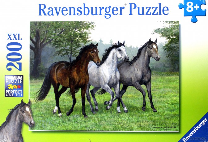 RAVENSBURGER 3 Konie 200 el. XXL [PUZZLE]