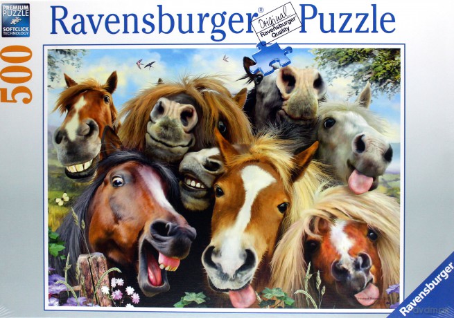 RAVENSBURGER Końskie Selfie 500 el. [PUZZLE]