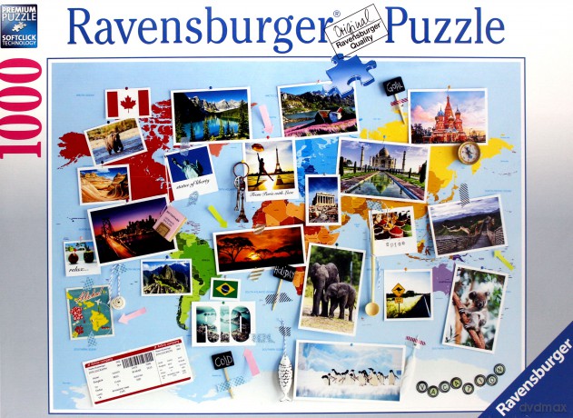 RAVENSBURGER Podróż Dookoła Świata 1000 el. [PUZZLE]