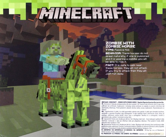 Minecraft Zestaw Zombie z Zombie Koniem [FIGURKA]