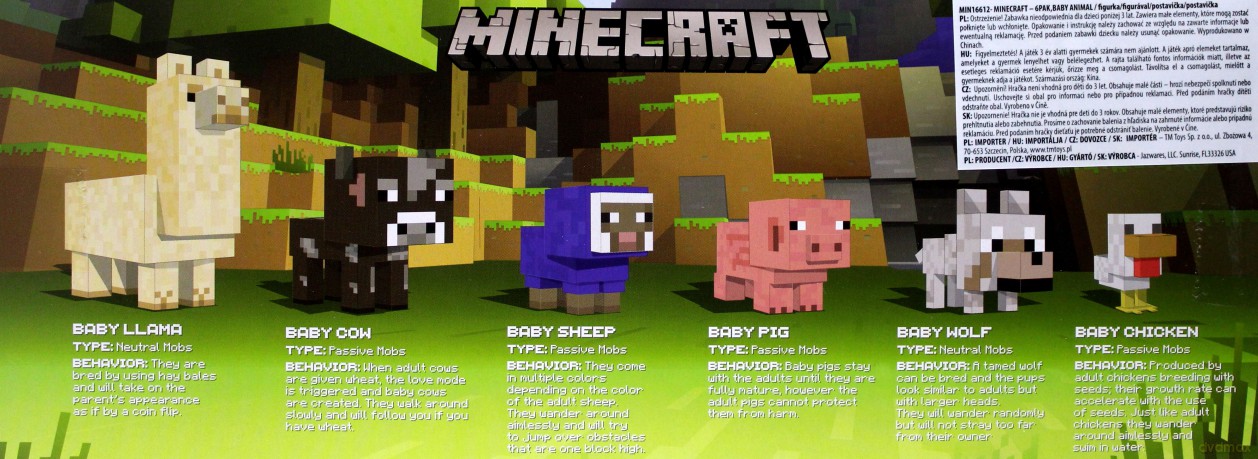 Minecraft Zestaw Młodych Zwierzątek Domowych [FIGURKA]