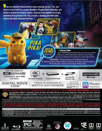 Pokemon: Detective Pikachu (Detektyw Pikachu) [Blu-Ray 4K]+[Blu-Ray]