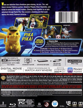 Pokemon: Detective Pikachu (Detektyw Pikachu) [Blu-Ray 4K]+[Blu-Ray]