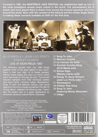Al Di Meola / Jean-Luc Ponty / Stanley Clarke: Live at Montreux (1994) [DVD]