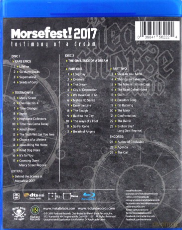 The Neal Morse Band: Morfest! 2017 Testimony Of A Dream [2xBlu-Ray]
