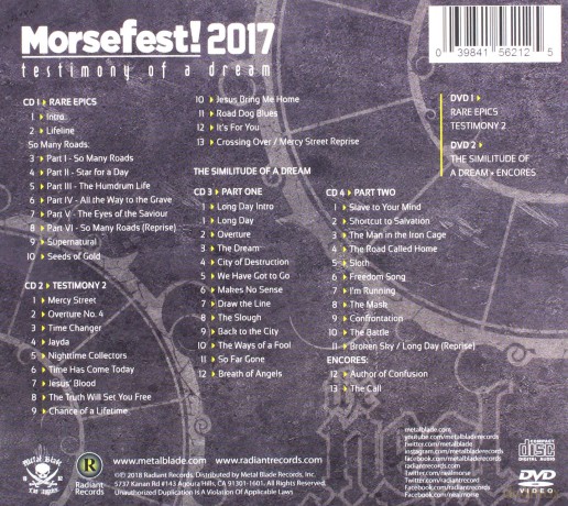The Neal Morse Band: Morfest! 2017 Testimony Of A Dream [2DVD]+[4CD]