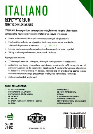 Italiano. Repetytorium tematyczno-leksykalne B1-B2 - Aldona Jenerowicz, Carluccio Giorgi [KSIĄŻKA]