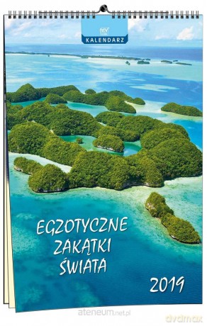 Kalendarz 2019 13 Planszowy Egzotyczne Zakątki [KALENDARZ]