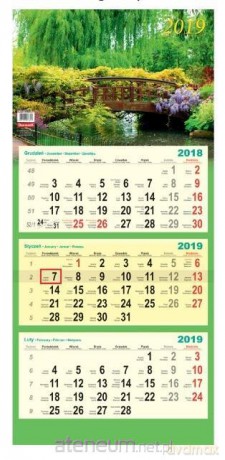 Kalendarz 2019 Trójdzielny Ogrody [KALENDARZ]