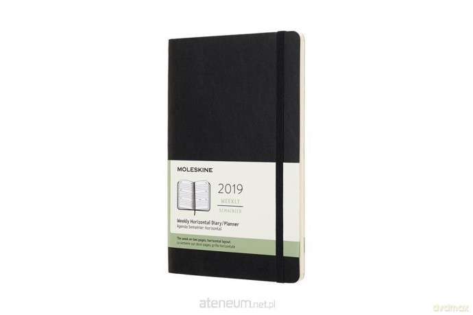 Kalendarz 2019 tygodniowy 12ML czarny horyzontalny [KALENDARZ]