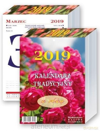 Kalendarz zdzierak 2019 Tradycyjny z Różą KL14 [KALENDARZ]