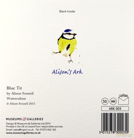 Karnet kwadrat mały z kopertą Blue Tit