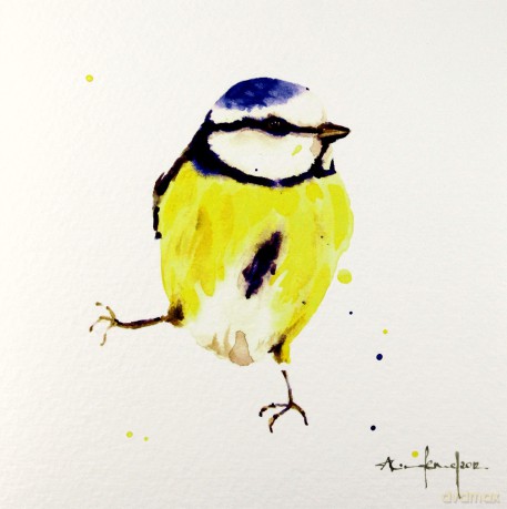 Karnet kwadrat mały z kopertą Blue Tit