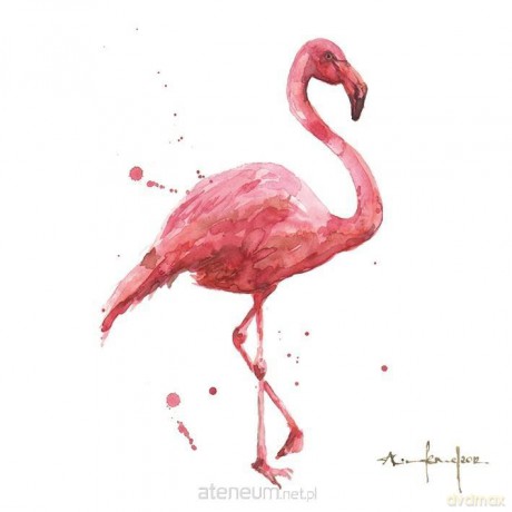 Karnet kwadrat mały z kopertą Flamingo Coral