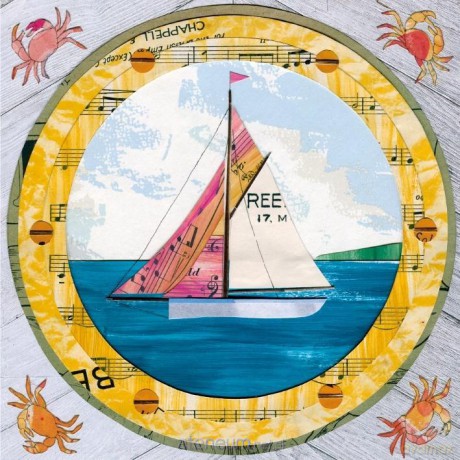 Karnet kwadrat z kopertą Sailing By
