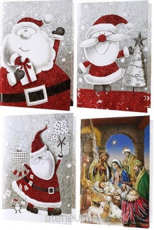 Kartka A5 grająca 3D Boże Narodzenie MIX