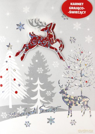 Kartka A5 grająca 3D Boże Narodzenie MIX