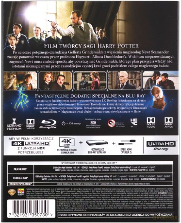Fantastyczne zwierzęta: Zbrodnie Grindelwalda [Blu-Ray 4K]+[Blu-Ray]