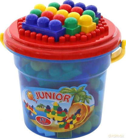 Klocki Junior 57 el. w wiaderku [KLOCKI]