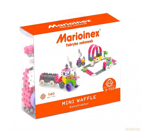 Klocki waffle mini 140 sztuk dziewczynka [KLOCKI]